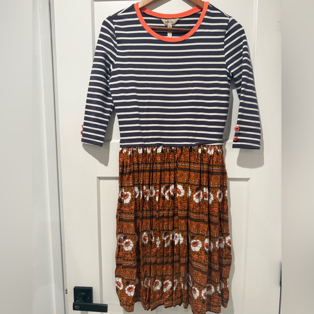 Matilda Jane Navy and Orange Patterned Midi Dress